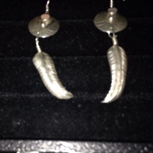 Navajo Pierced Sterling Earrings by Robert Livings
